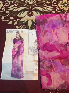 Beautiful Pink Fancy and  Floral Saree