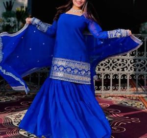 Royal Blue kurti shrara Set💙