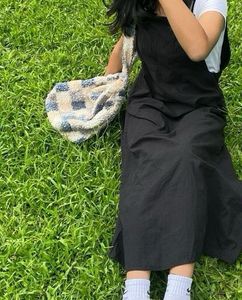 Fuzzy Checkerboard Shoulder Bag