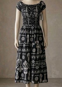 Boho Black & White Maxi Dress