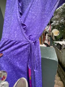 Purple Floral Wrap Dress