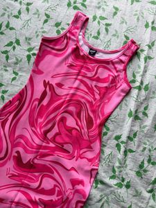 Pink Swirl Print Maxi Dress