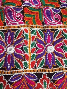 Vibrant Embroidered Ethnic Fabric