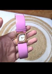 SilverJhumka Earrings and Pink Strap Watch