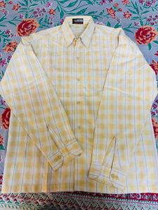 Men's Yellow Plaid Casual Shirt
