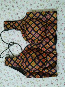Colorful Diamond Print Blouse
