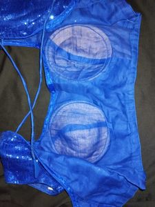 Sparkling Blue Sequin Blouse