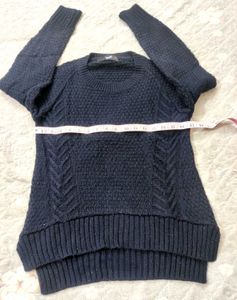 Navy Blue Knit Sweater for women