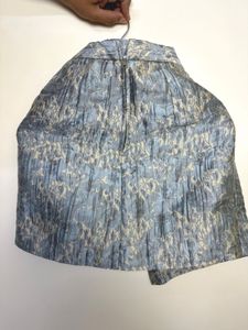 Blue Brocade Wrap Skirt