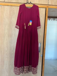 Beautiful Royal Pink Heavy Work Gown