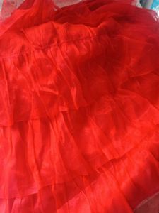 Red Ruffled Ethnic Skirt
