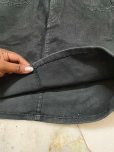 Black Denim Mini Skirt