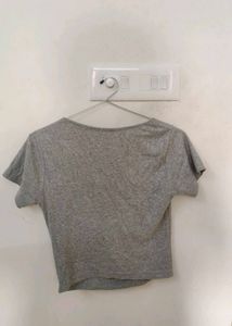 Grey Cropped T-Shirt