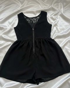 Chic Black Lace Detail Romper