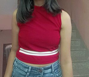 maroon-red women's top