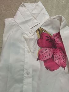 White Floral Print Shirt