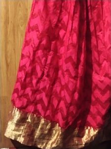 hot pink golden zari ethnic skirt