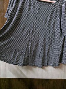 Loft Striped Flutter Sleeve Top