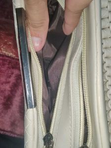 Stylish Cream Quilted Clutch Bag