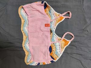 Colorful Crochet Knit Crop Top