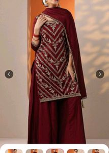 Elegant Maroon Embroidered Kurta Set