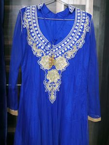 Elegant Blue Embroidered Anarkali