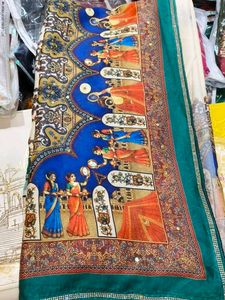 Designer Indian Saree with Vibrant Print