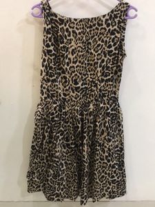 Leopard Print Sleeveless Dress For Women