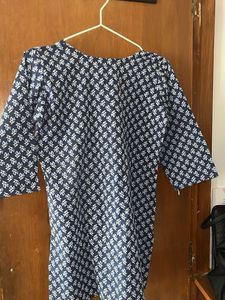 Short Kurti Printed Top with Tie Detail