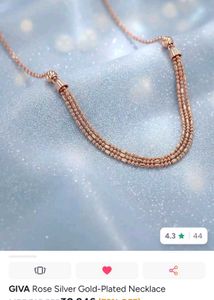 GIVA Rhodium Plated Sterling Silver Necklace