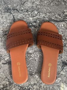 Stylish Brown Slide Sandals