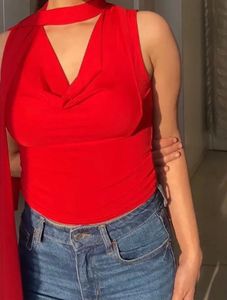 Red Sleeveless Top