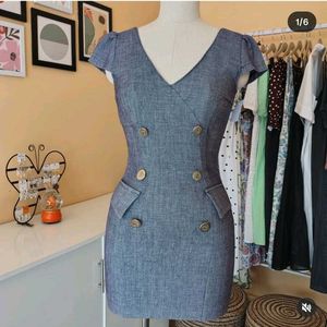 Denim Textured Bodycon Dress