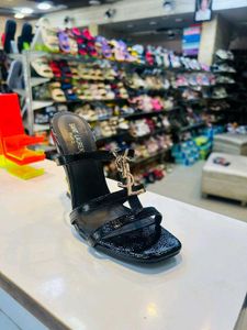 Black Patent YSL Heel Sandals