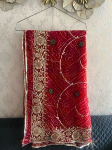 Exquisite Red Bandhani dupptaa