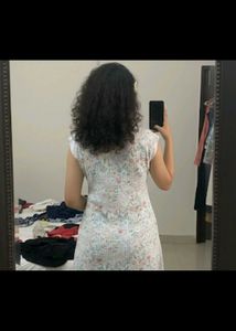 Floral Print White Kurta