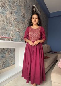 maroon ethnic gown