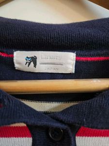 Striped Cropped Polo Shirt