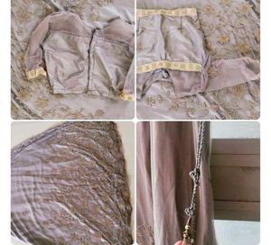 Elegant Embroidered Saree with Tassels