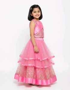 Pink Sequin Lehenga Set