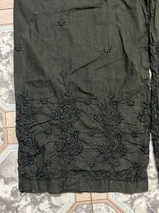 Embroidered Black Palazzos