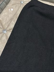 Black Knit Midi Skirt