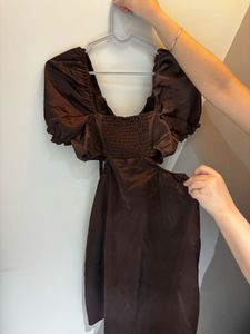 H&amp;M Cutout Puff Sleeve Dress
