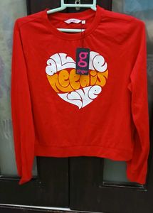 Red Long Sleeve "All You Need Is Love" Sweatshirt