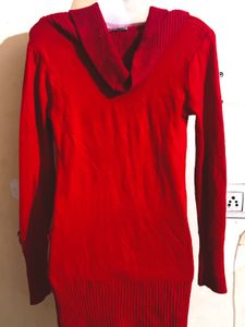 Red Knit Pullover Sweater