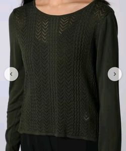 Olive Green Textured Knit Top
