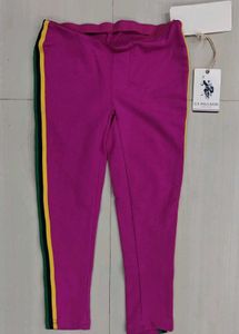 US Polo Assn Magenta Pants with Side Stripe