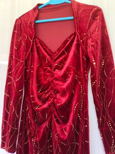 Elegant Red Sequin Gown