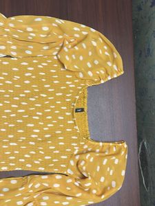 Yellow Smocked Top with Bell Sleeves