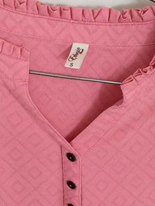 Pink Flared Sleeve Kurta